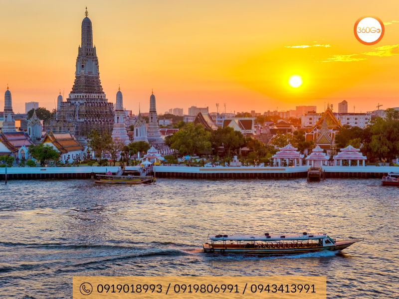 Di chuyển bằng thuyền trên sông Chao Phraya - Du lịch 360Go